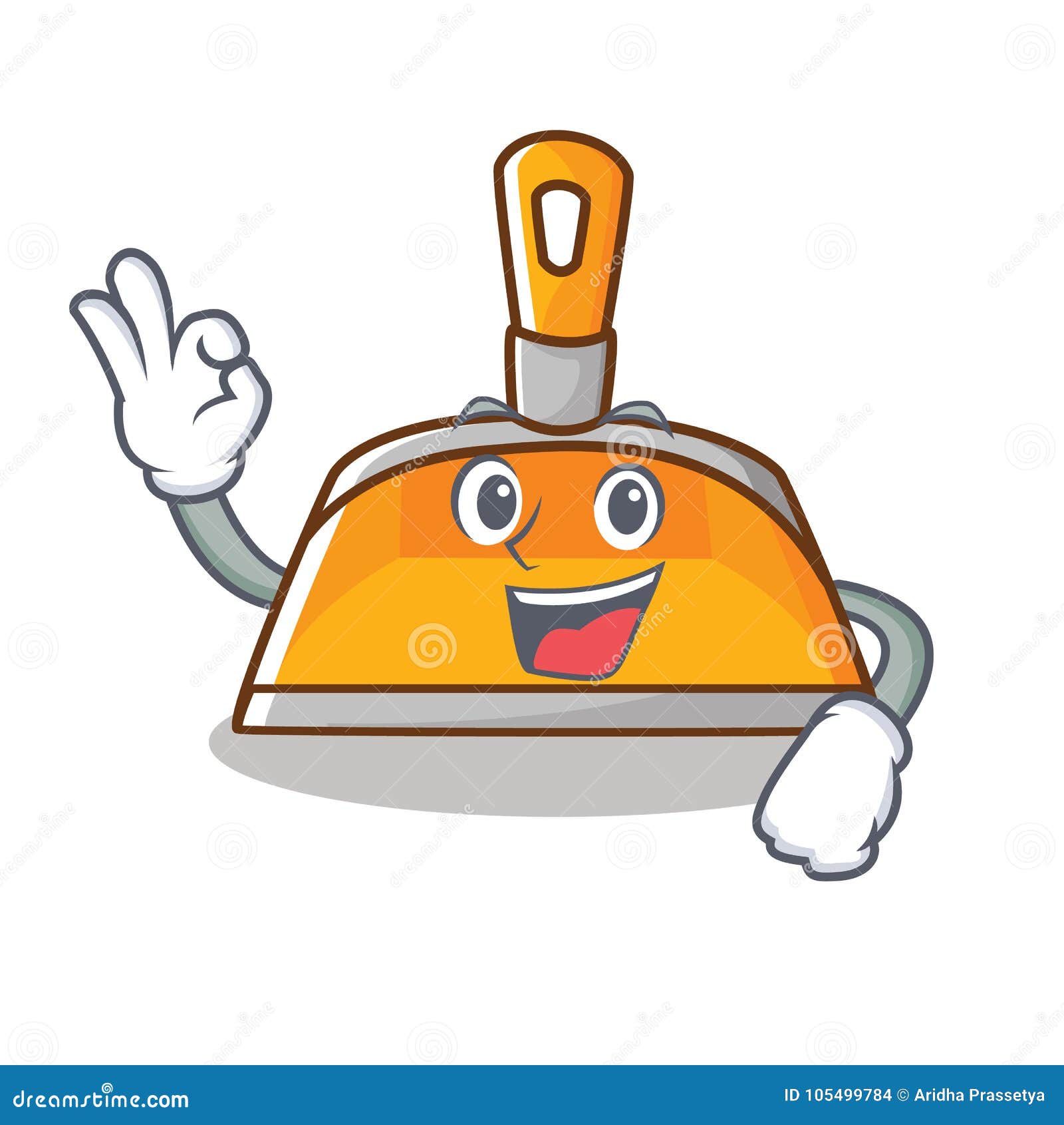 Okay Dustpan Character Cartoon Style Stock Vector Illustration of