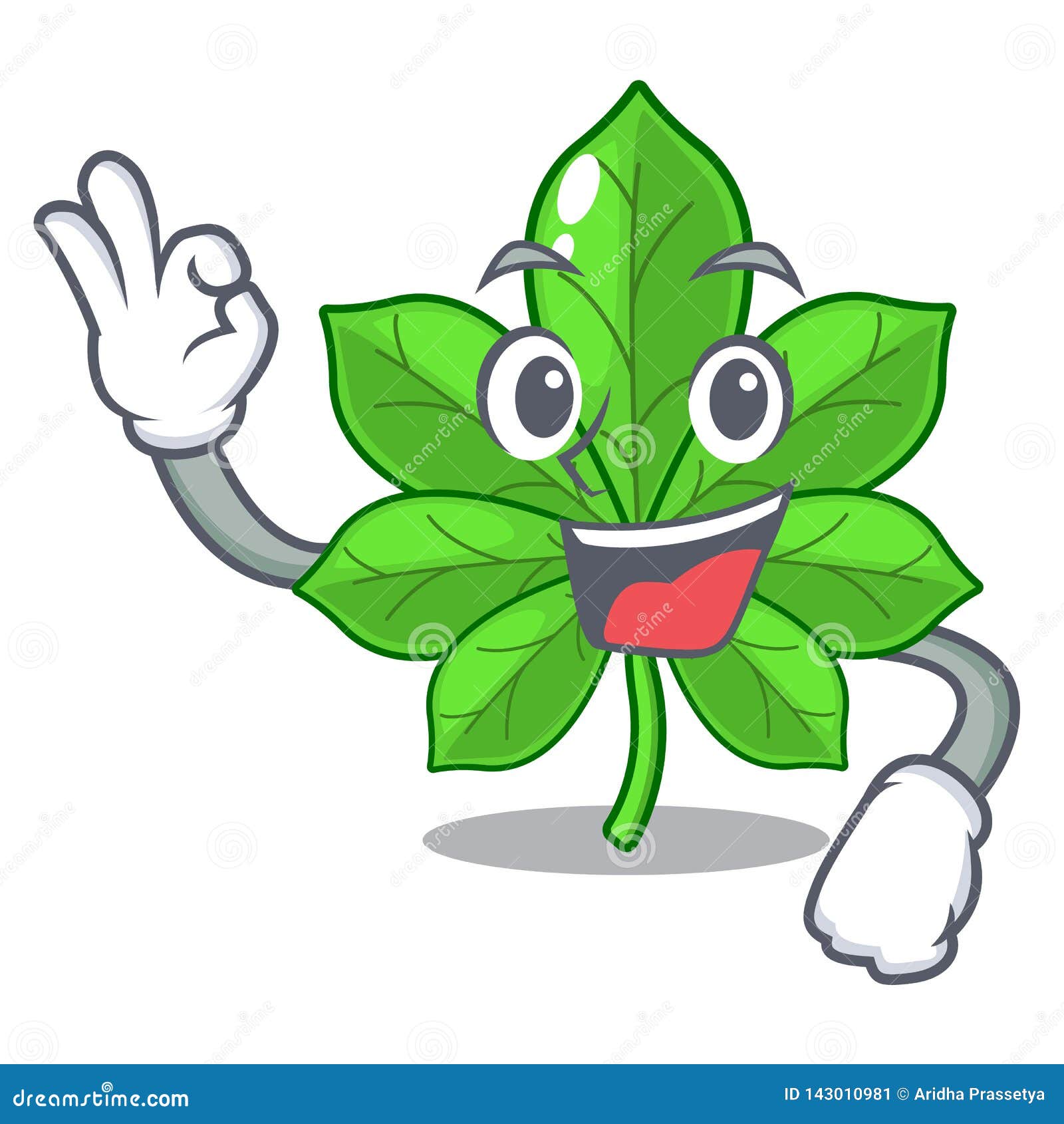 Horse Chestnuts With Leaves Isolated On White Background. Cartoon