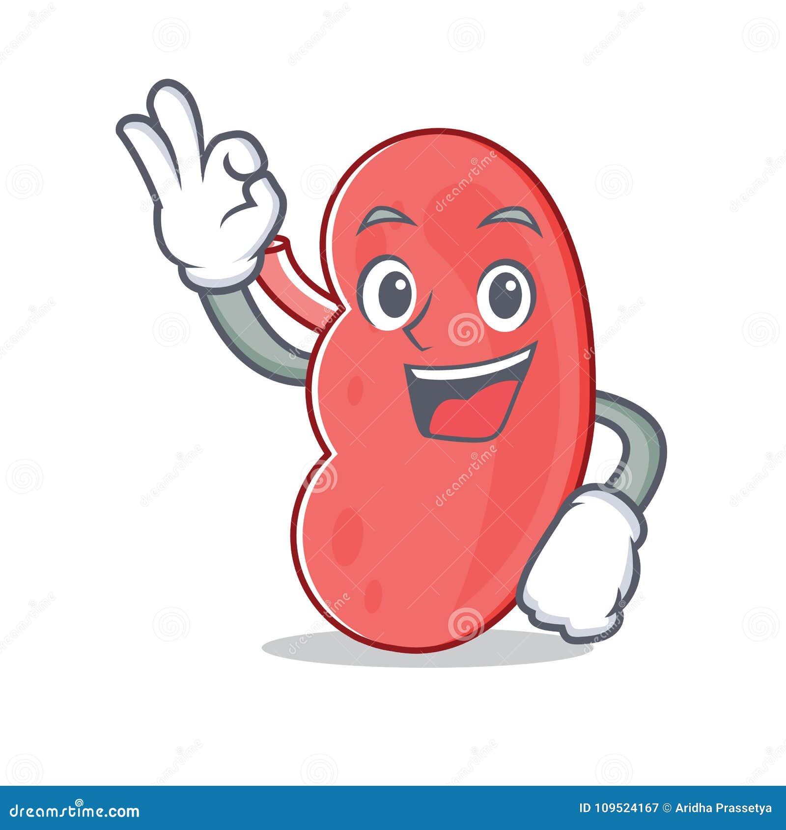 Okay Kidney Character Cartoon Style Stock Vector Illustration of