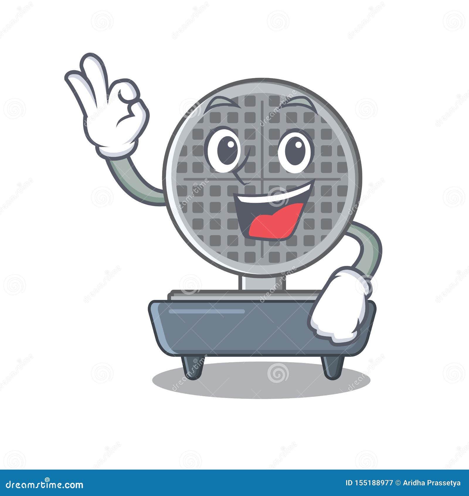 Okay Waffle Iron Isolated in the Cartoon Stock Vector Illustration of