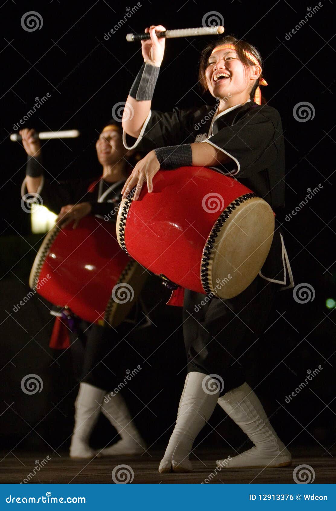 Okinawan Drum Group Performing at Night Editorial Photo Image of