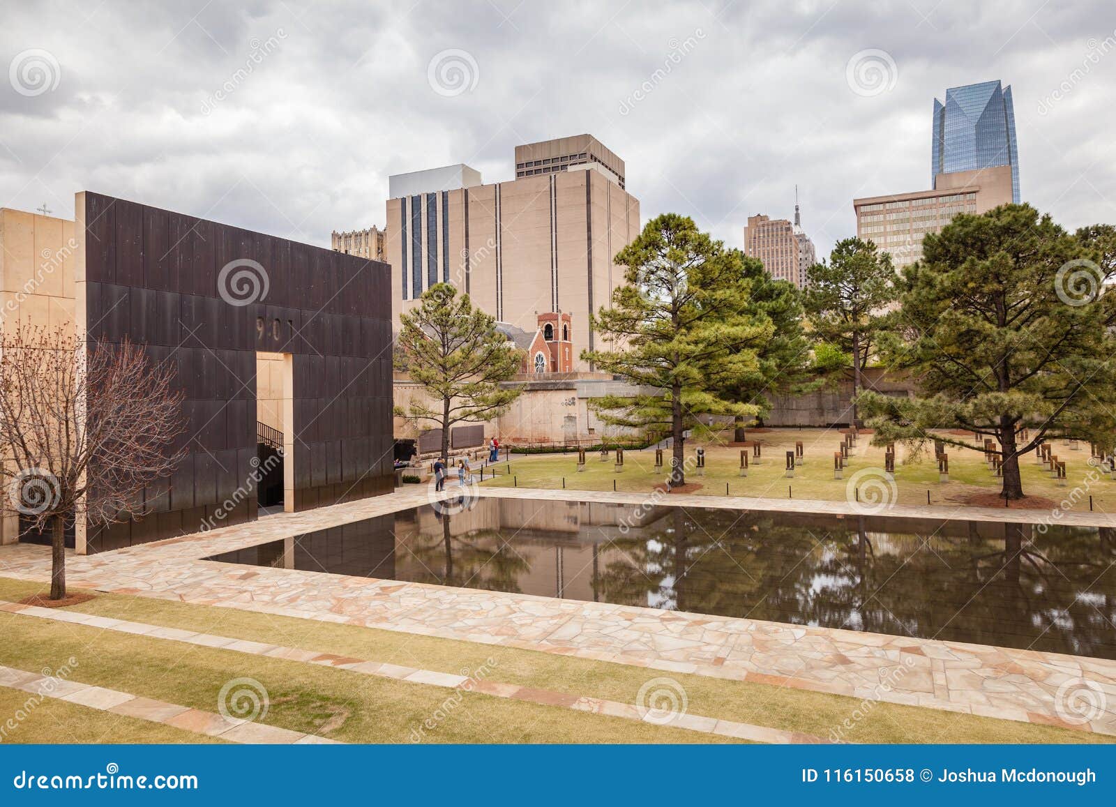 People Enjoying A Visit To Okc Bombing Memorial Editorial
