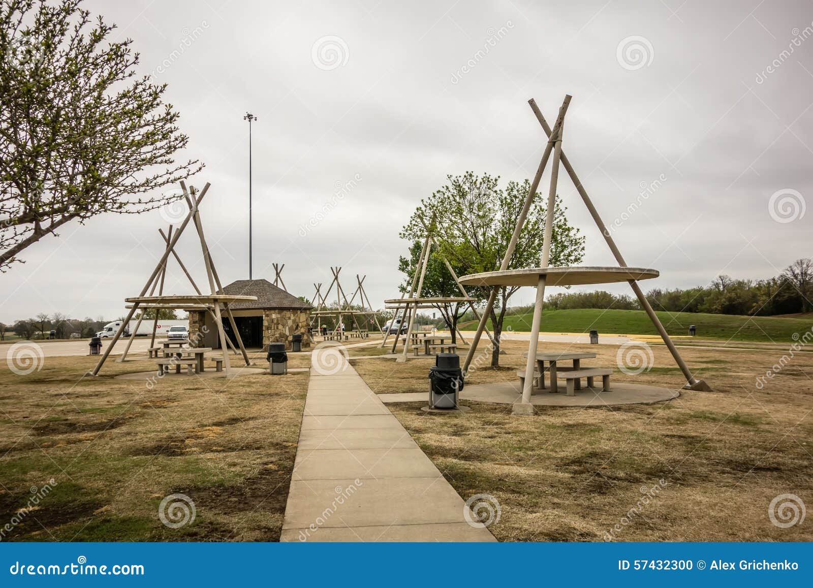 Oklahoma Picnic Rest Area Structures Stock Photo Image of outdoor