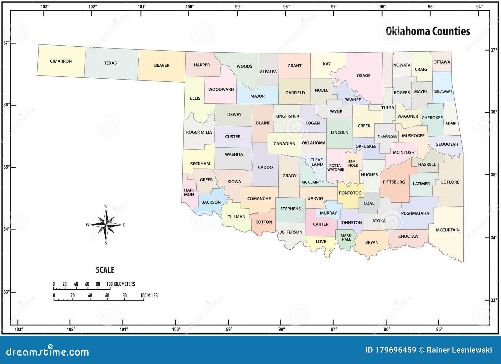3d Political Map Of Oklahoma RoyaltyFree Stock Photo CartoonDealer