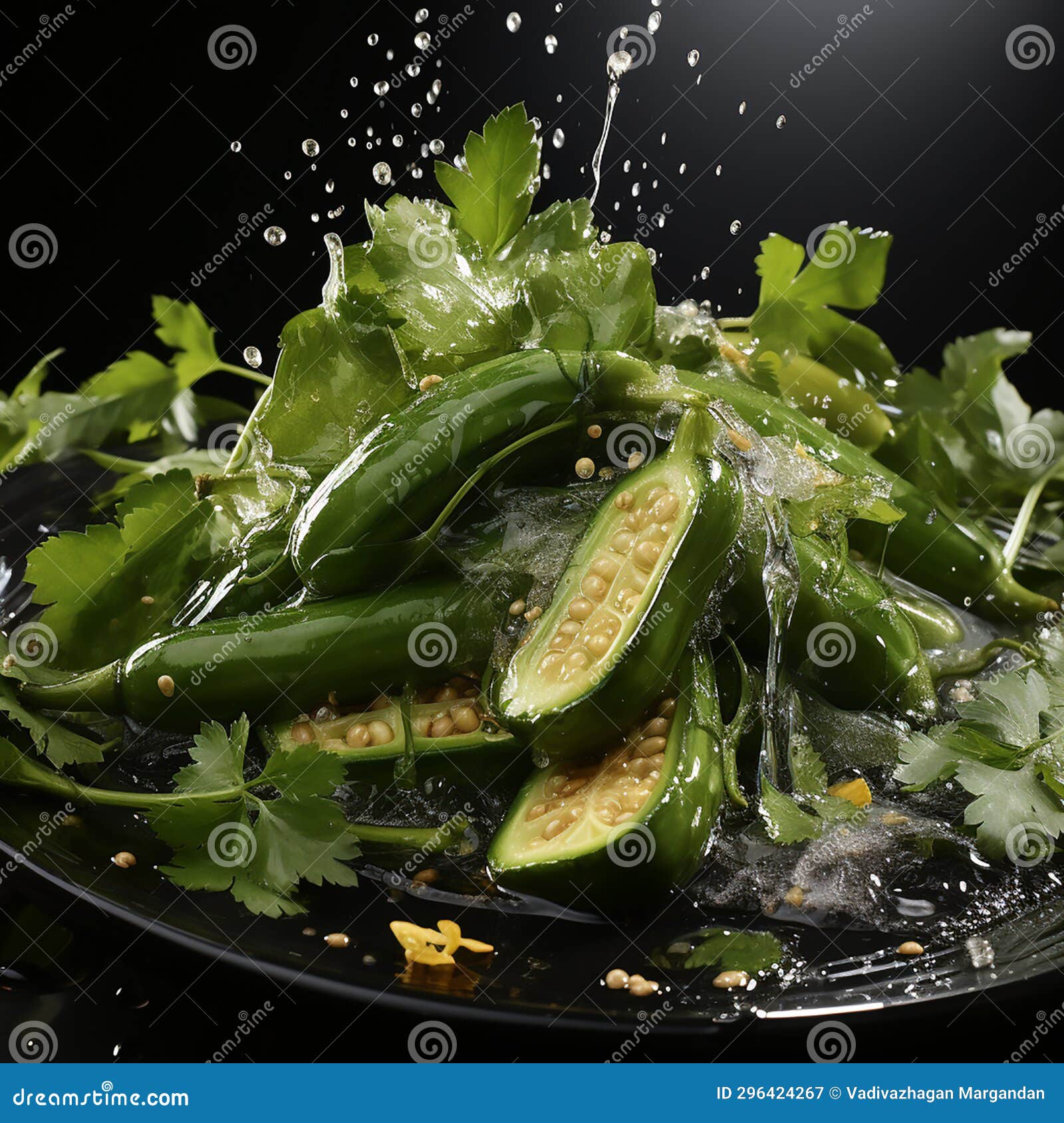 Okra stock illustration. Illustration of meal, droplets 296424267