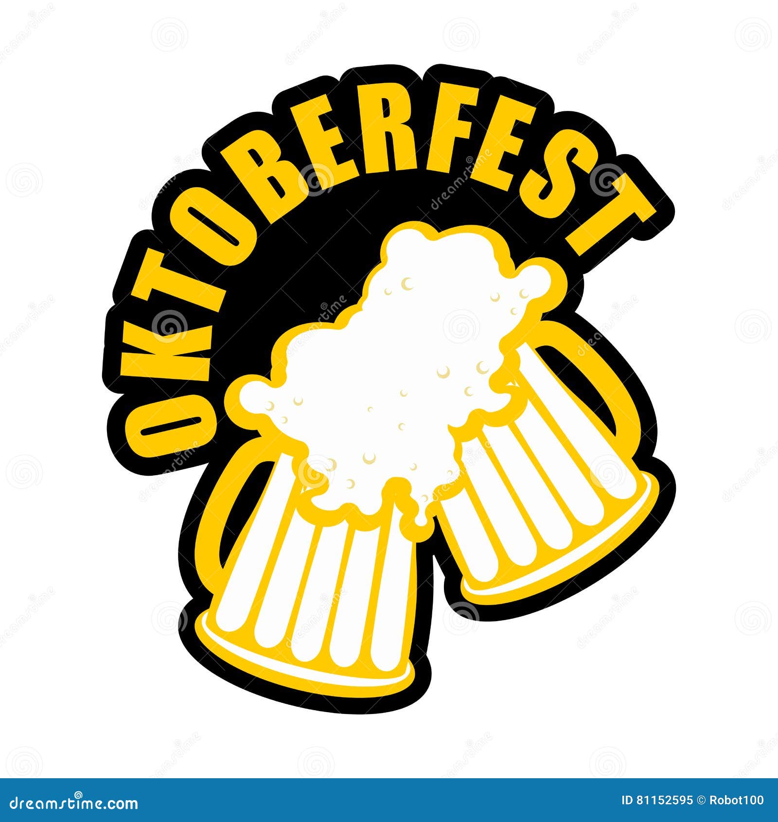 Oktoberfest Bierkrug Geklirrlogo Trinkendes Alkoholzeichen Emblem Vektor Abbildung Illustration Von Bierkrug Trinkendes