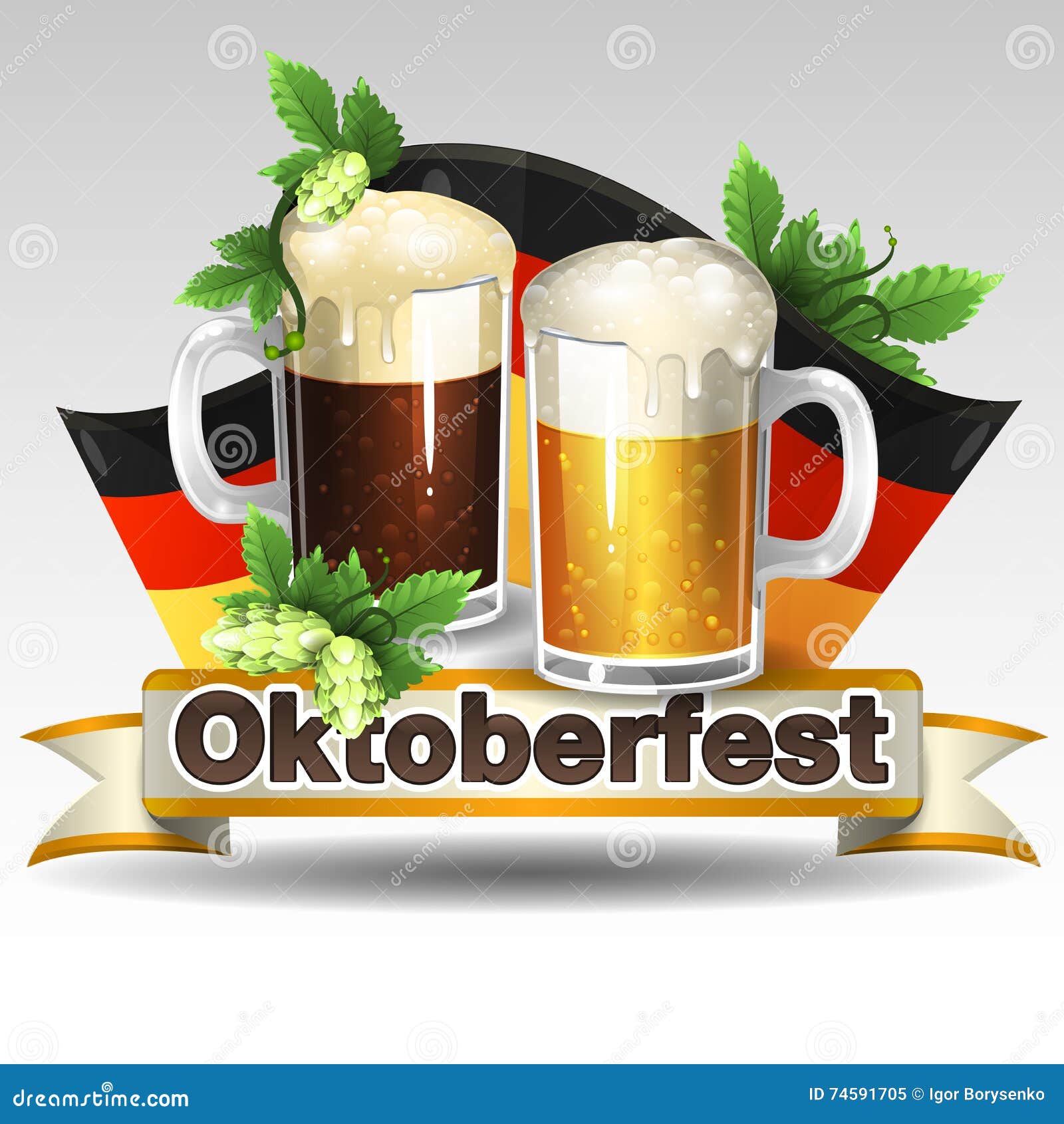Illustratie van het etiket van Oktoberfest Duitsland