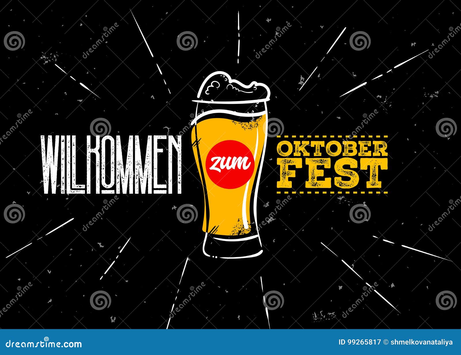 oktoberfest festival  .  of wheat beer glass and lettering.