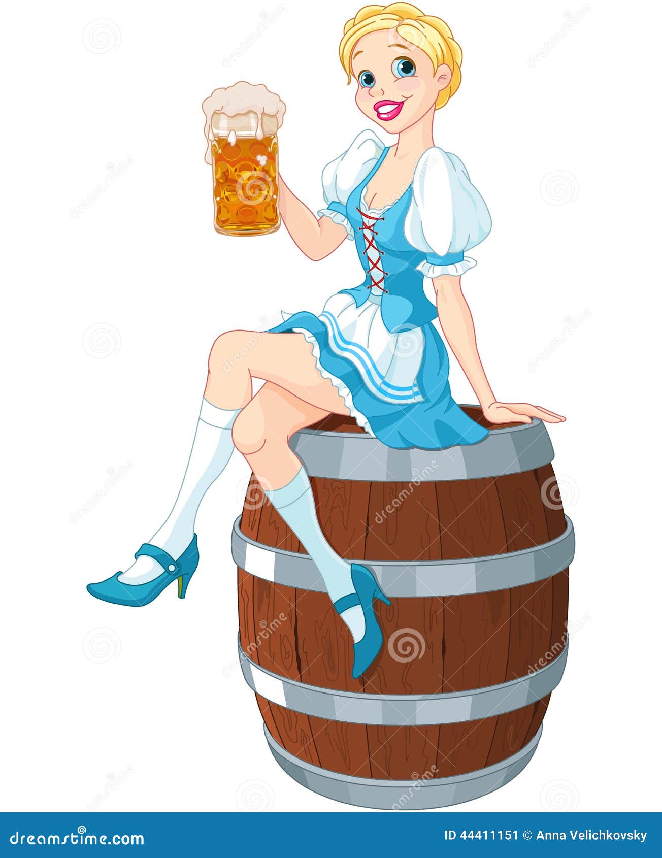 Girl with beer keg-watch and download
