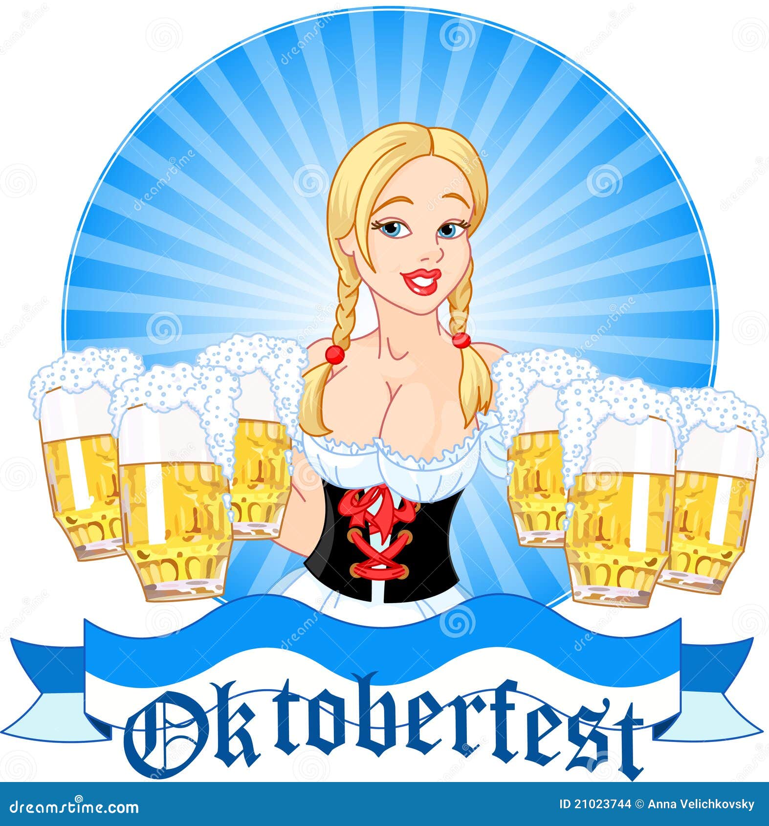 oktoberfest girl carrying beer