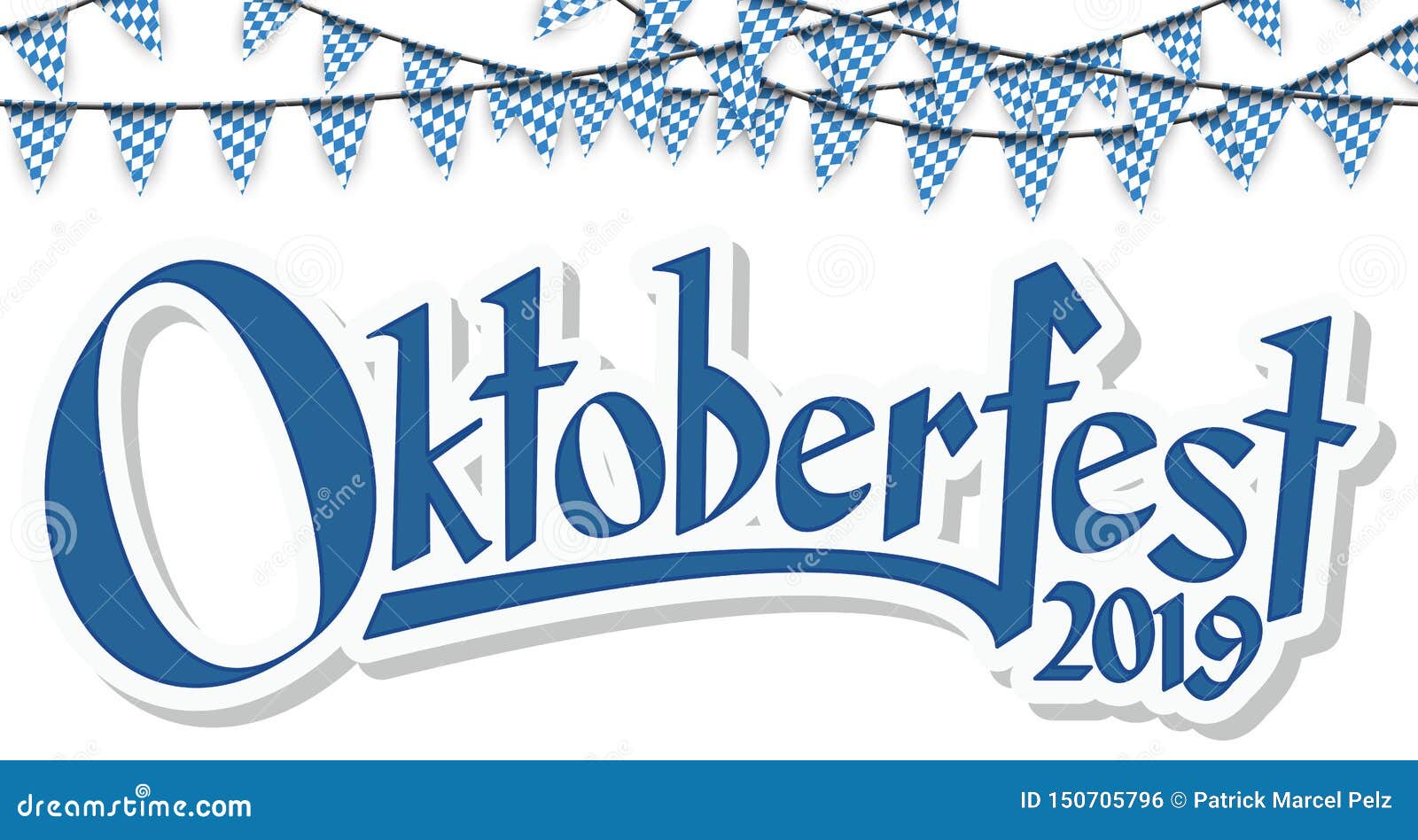 Bayern Fahne Oktoberfest Muster Stock Vector