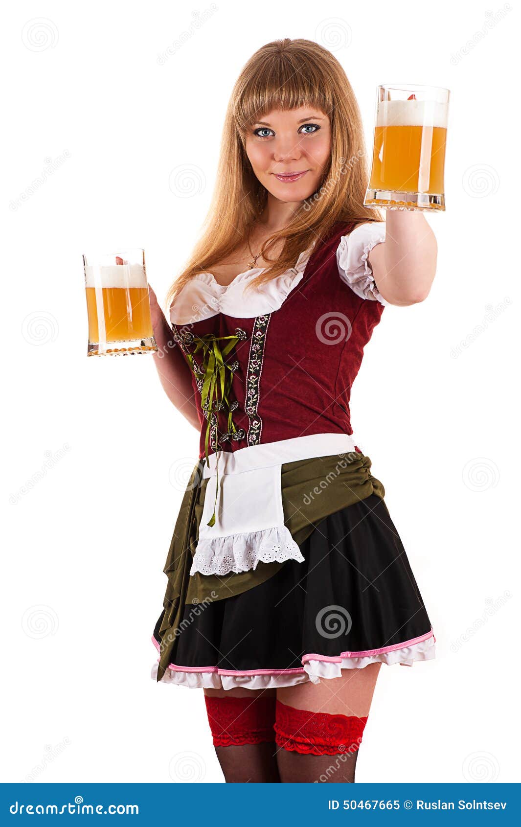 Oktoberfest Waitress with a Beer in Hand Stock Image - Image of ...