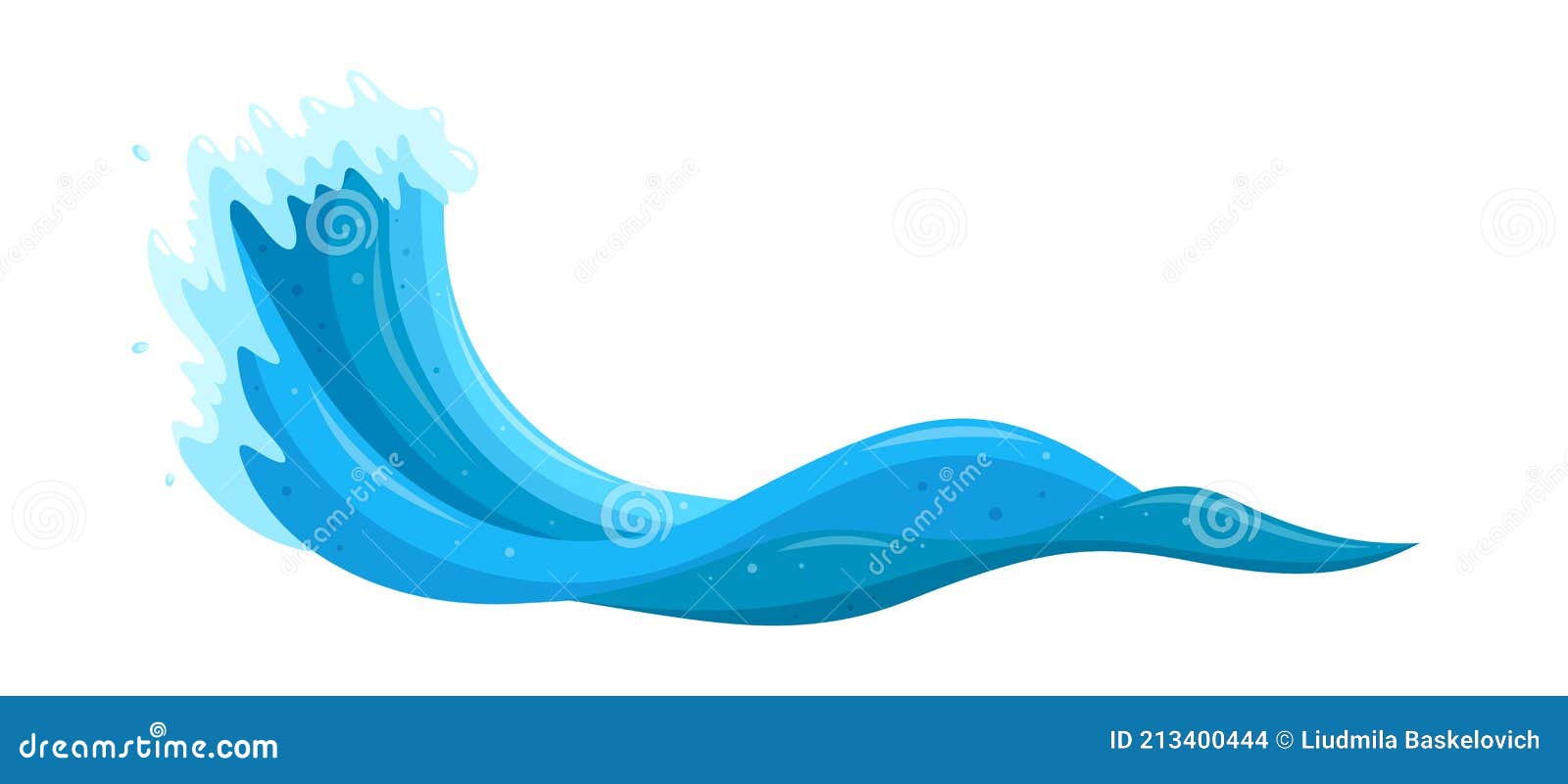 Ola De Tsunami En El Mar. Cresta De Onda De Inundación Con Espuma.  Ilustración De Vector De Dibujos Animados Ilustración del Vector -  Ilustración de enrollamiento, cubo: 213400444