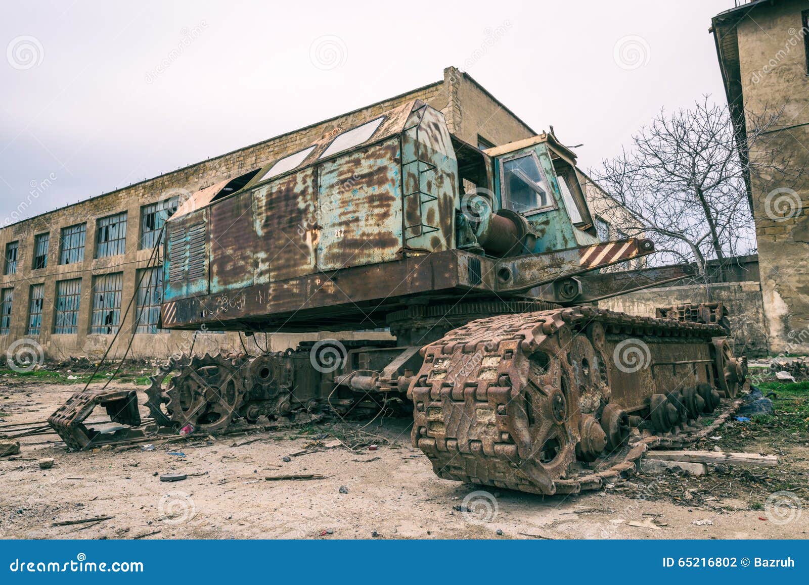 Old Abandoned Excavator in Yard Stock Photo Image of broken, machine