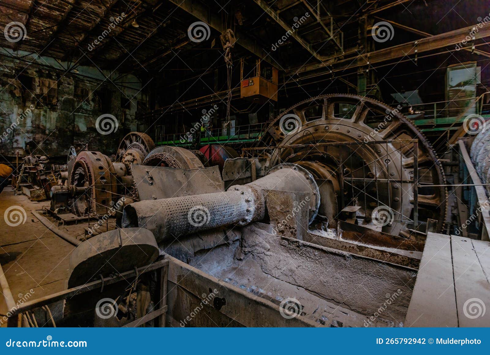 old abandoned mining processing plant. ore-dressing treatment with classifiers