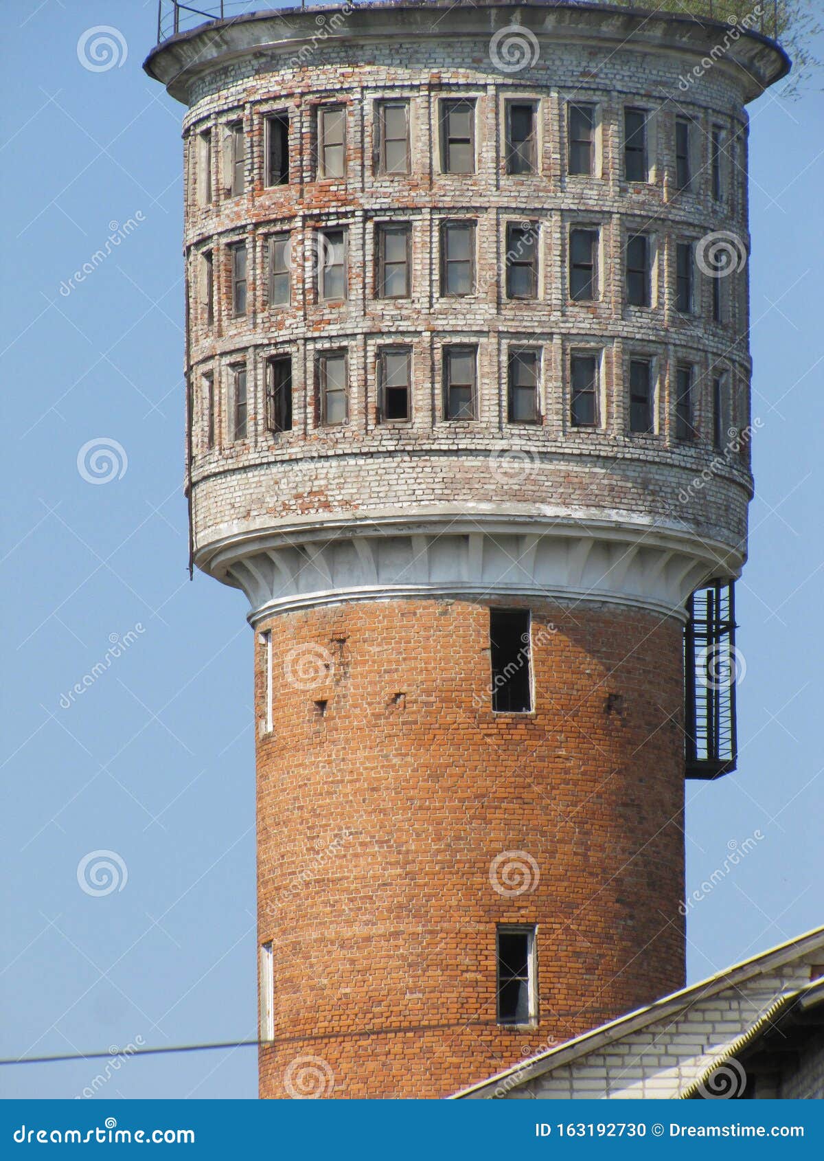 Old Abandoned Water Tower, Upper Water Tower Part SSSR Stock Photo