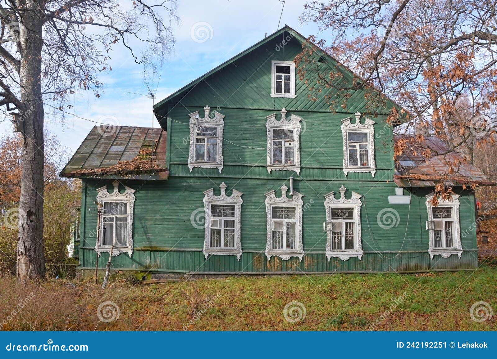 Old and Abandoned Wooden House in Zelenogorsk, Russia. Falling Apart