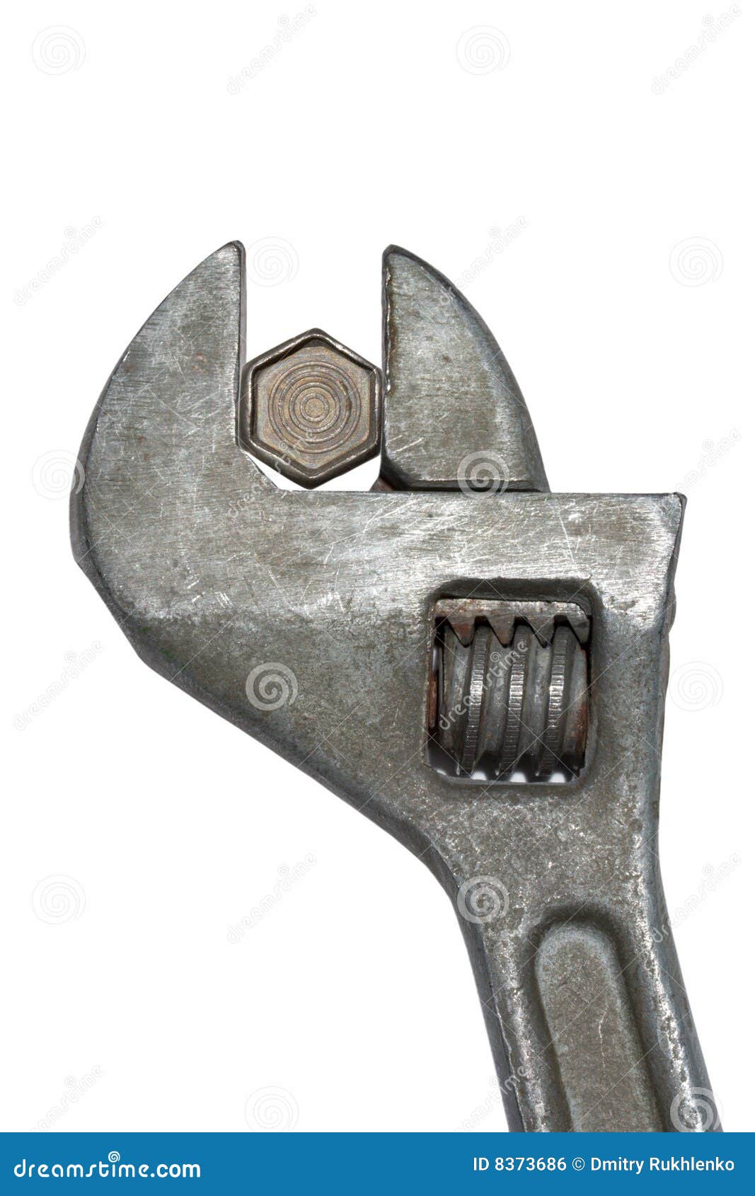 Old Adjustable Spanner with Bolt Stock Photo Image of rusty, isolated