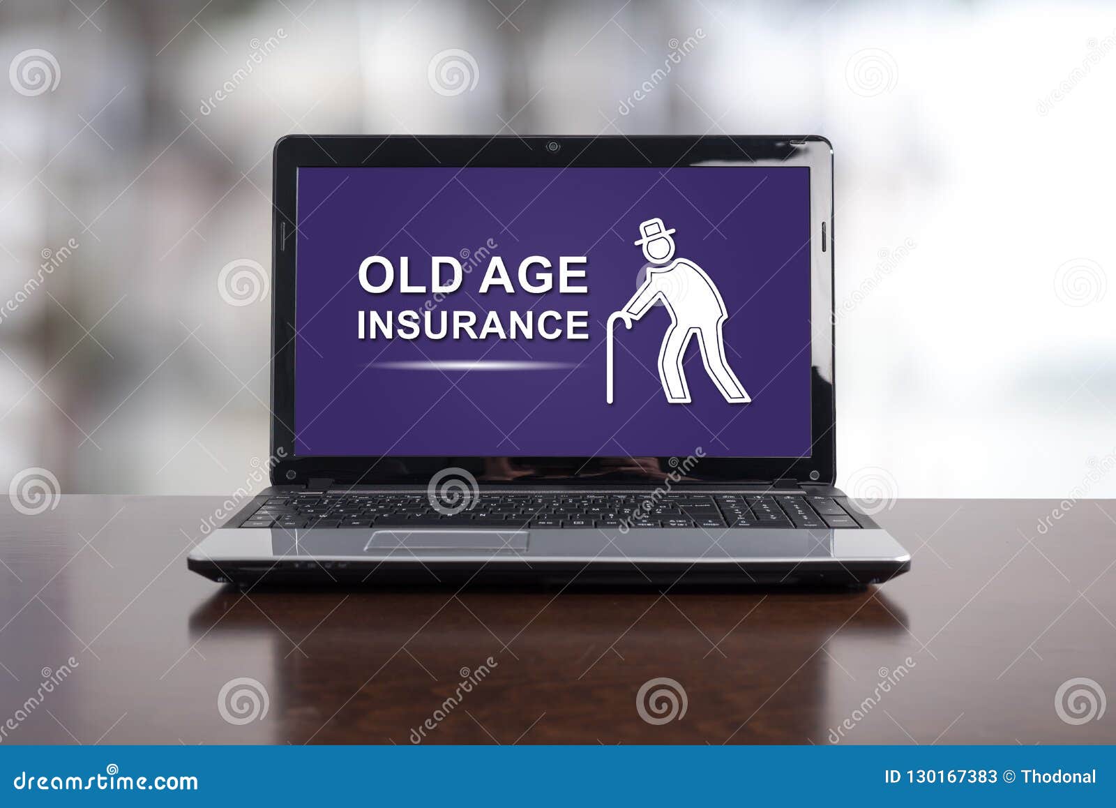 Old Age Insurance Concept On A Laptop Stock Image - Image ...