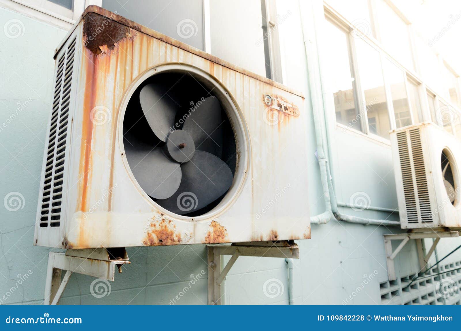 Old Air Compressor with Rust. Stock Photo Image of equipment, machine