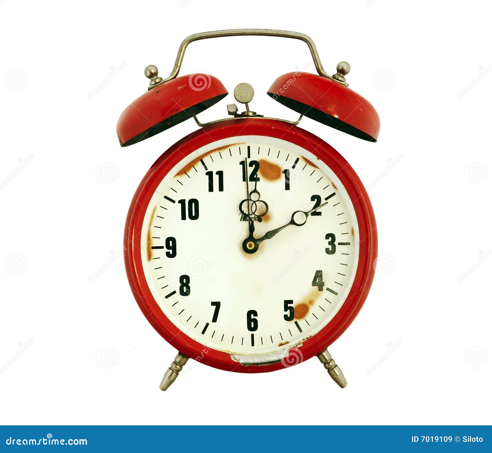 Old alarm clock isolated stock image. Image of watch 7019109