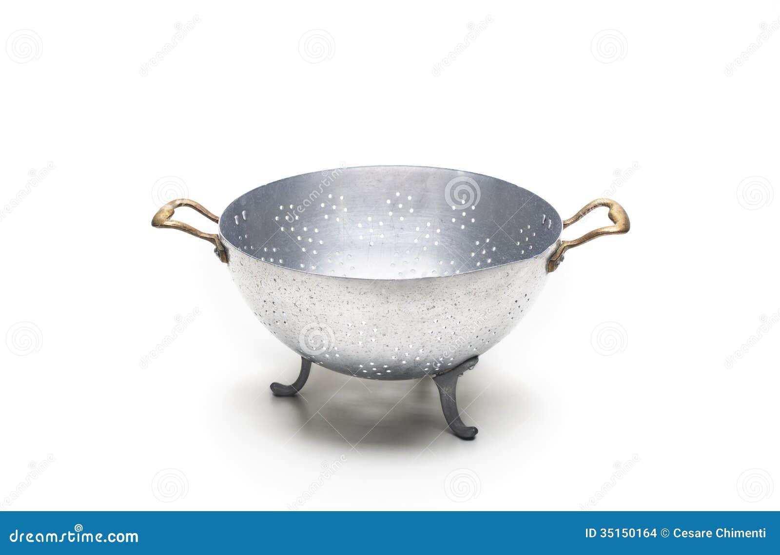 Old aluminium colander stock photo. Image of aluminium 35150164