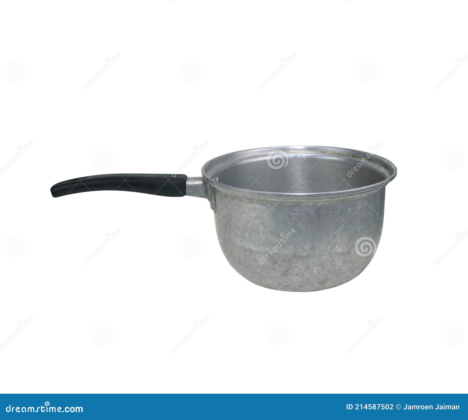 Old Aluminum Pot Isolated on White Background Stock Photo Image of