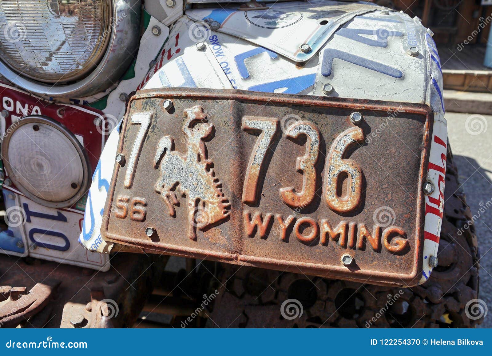 Vintage Car License Plates On A Wall Editorial Image CartoonDealer