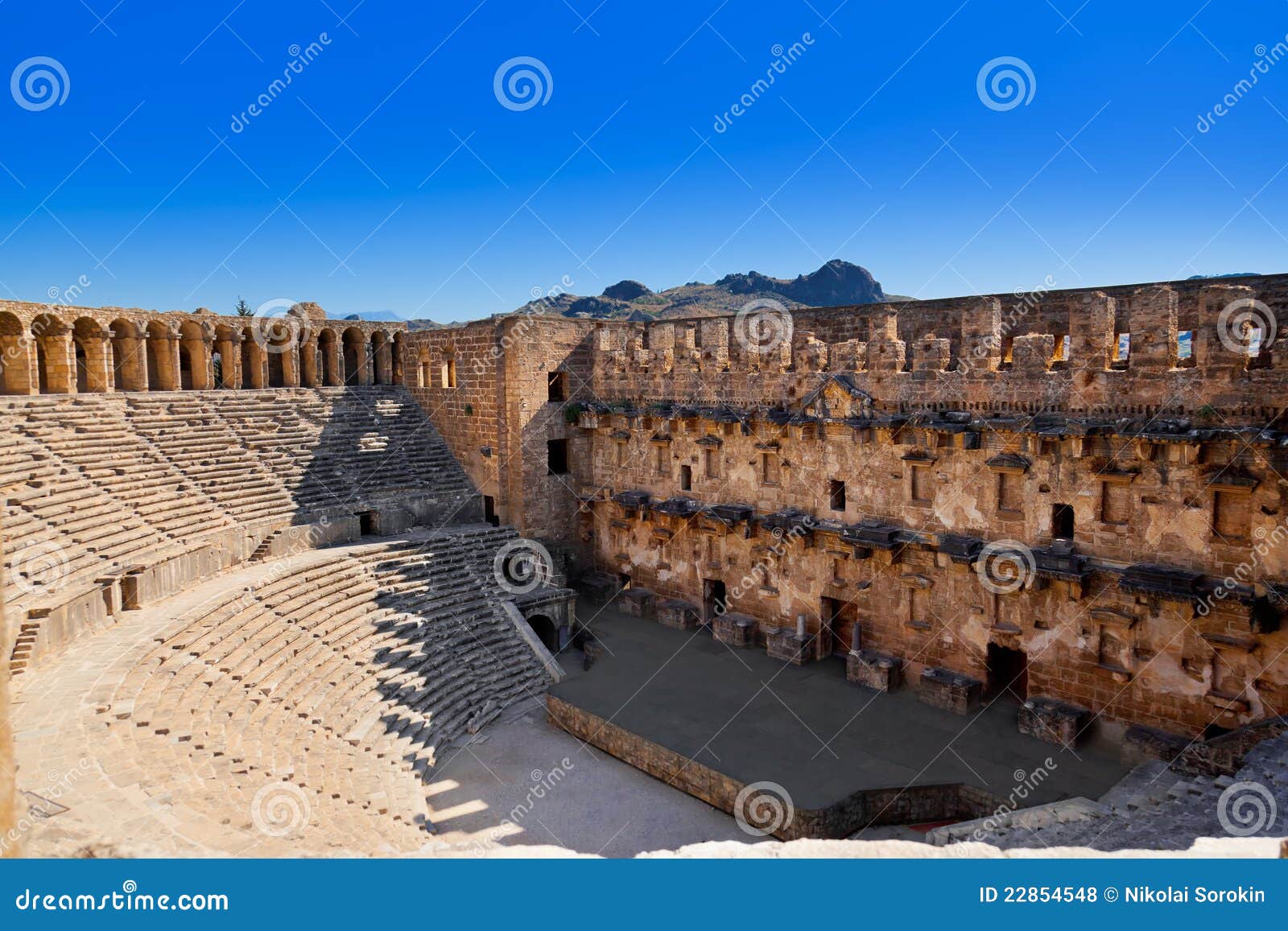 old amphitheater aspendos in antalya, turkey