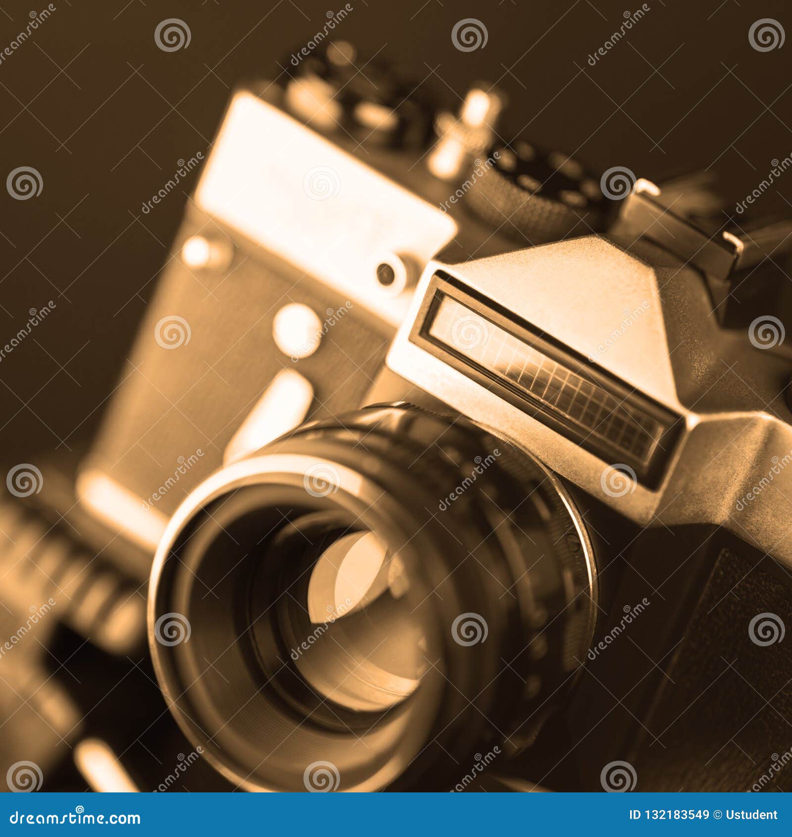 Old analog camera stock image. Image of close, white 132183549