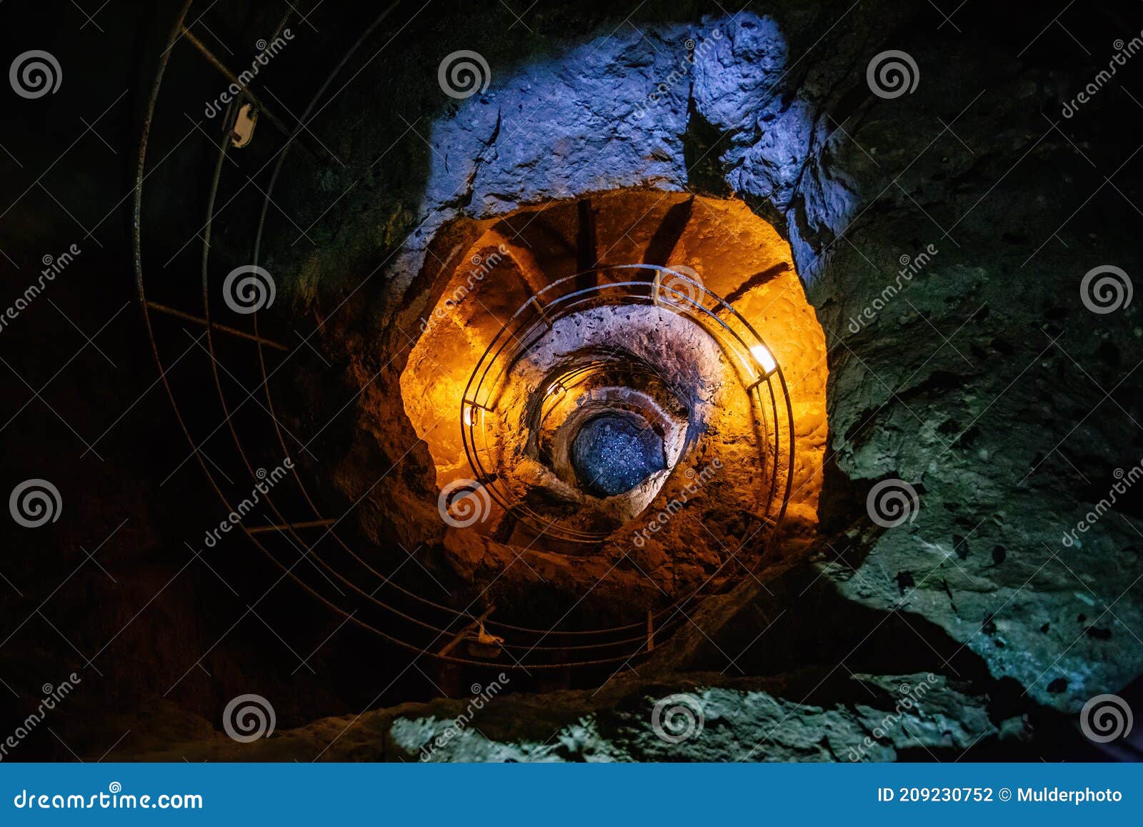 old ancient spiral staircase in the well tik kuyu, in chufut kale, bakhchisaray, crimea bakhchisarai crimea