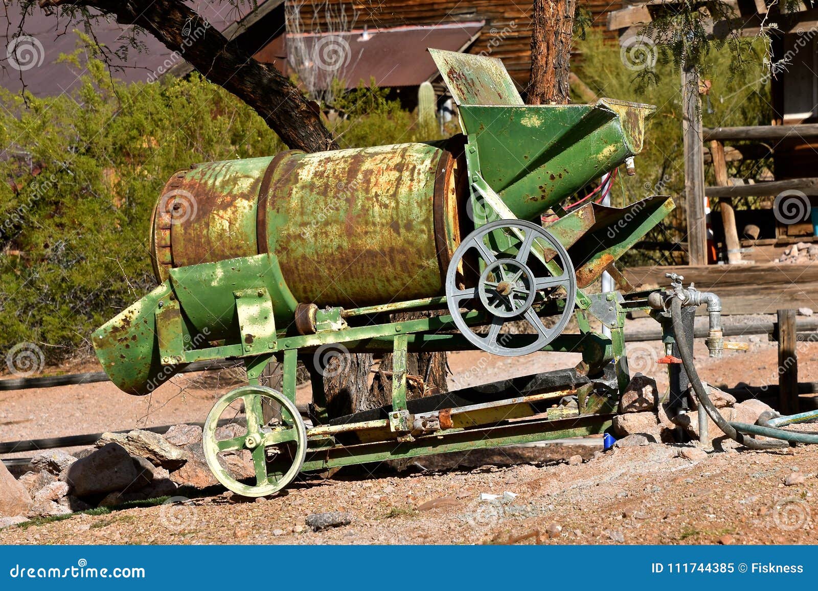 Antiquated Portable Cement Mixer Stock Image - Image of operation