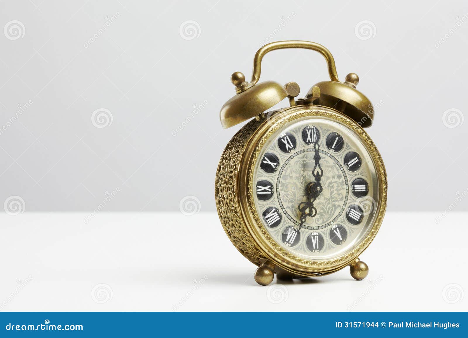 Old Antique Brass Alarm Clock Stock Photo Image of brass, dial 31571944