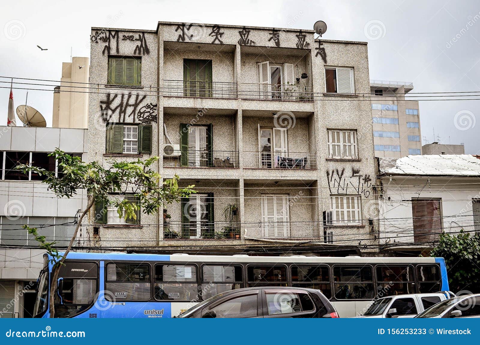 Old apartment in Brazil editorial stock photo. Image of business