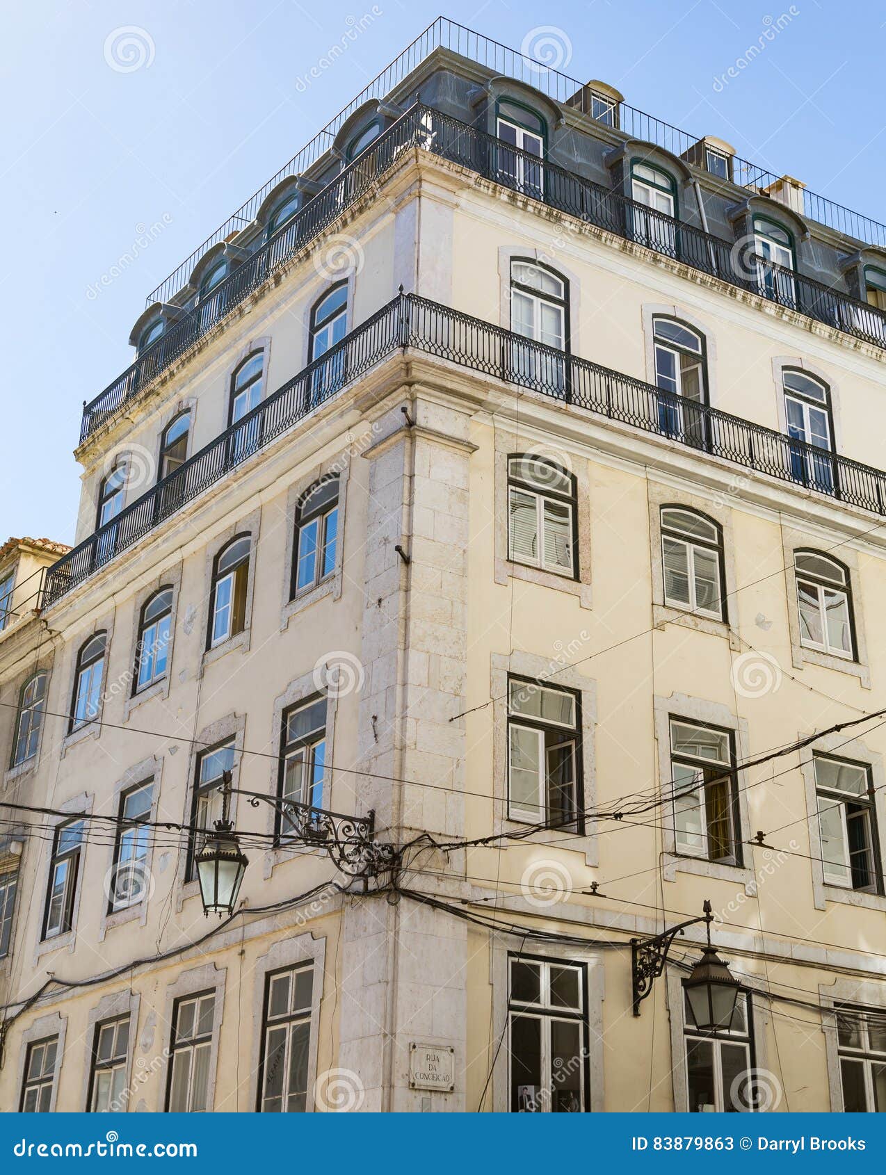 Old Apartment Building in Lisbon Stock Image Image of building