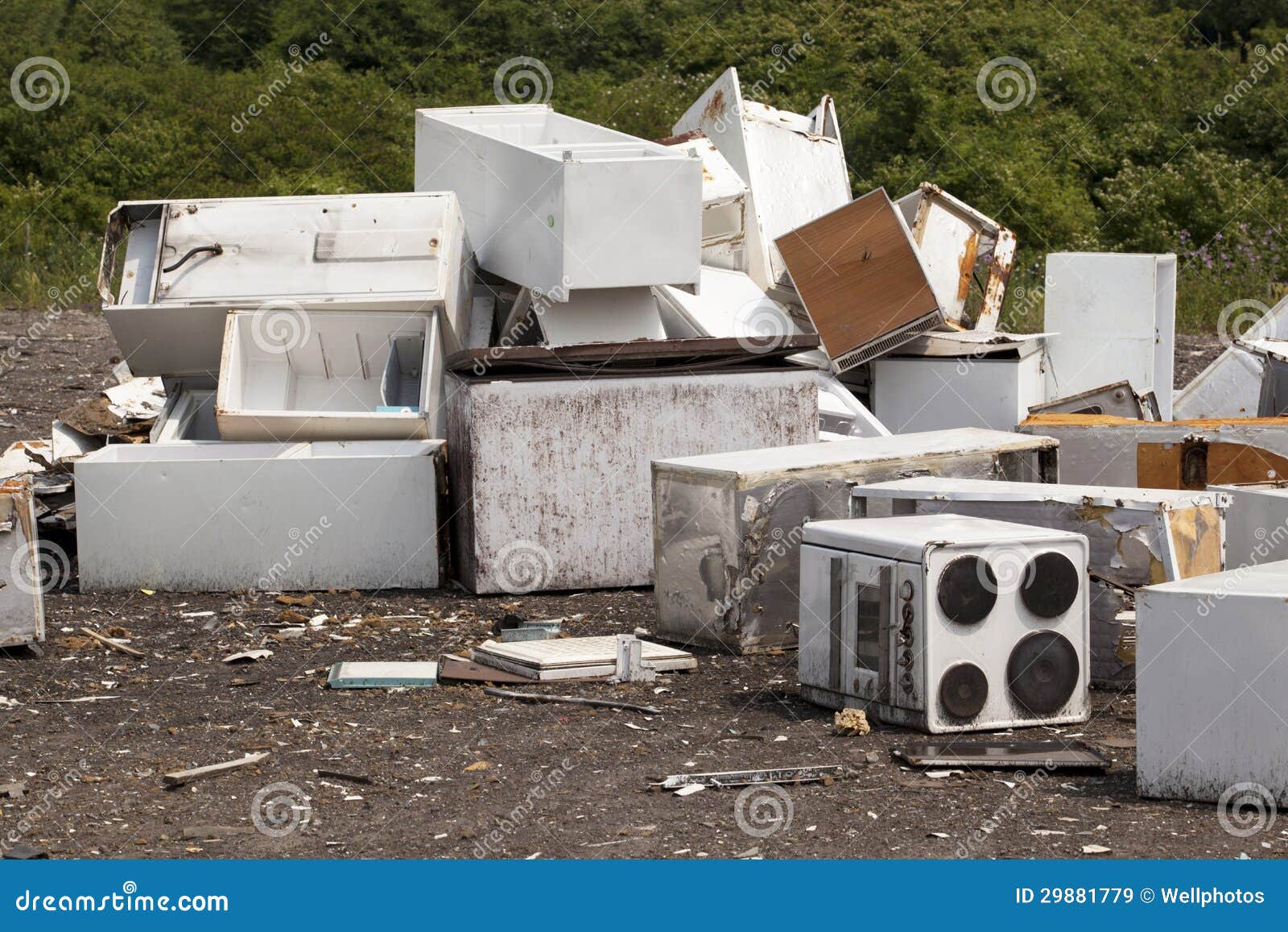 Appliances at the landfill stock image. Image of pollute 29881779