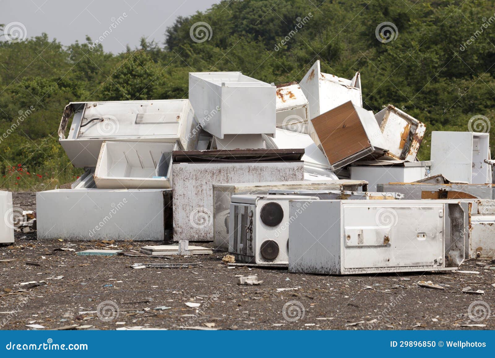 Appliances at the landfill stock photo. Image of recycling 29896850