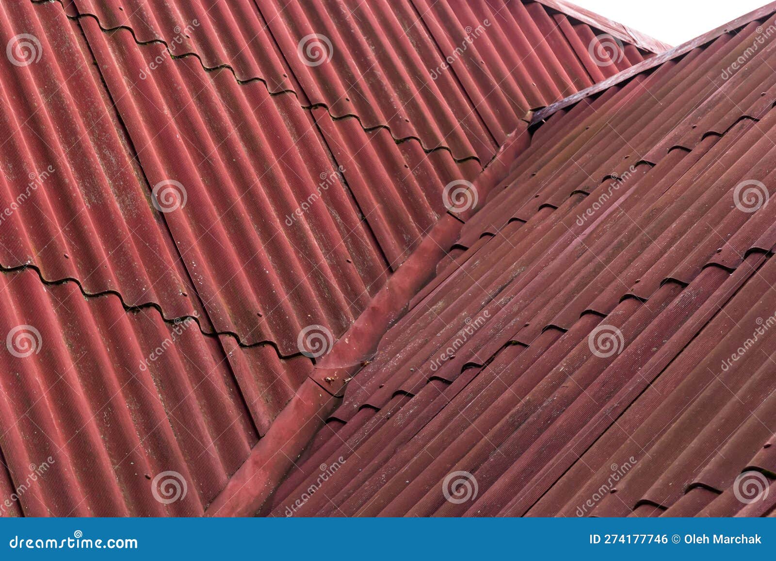 Old Asbestos Cement Slate Roofs. Asbestos Release from Asbestoscement