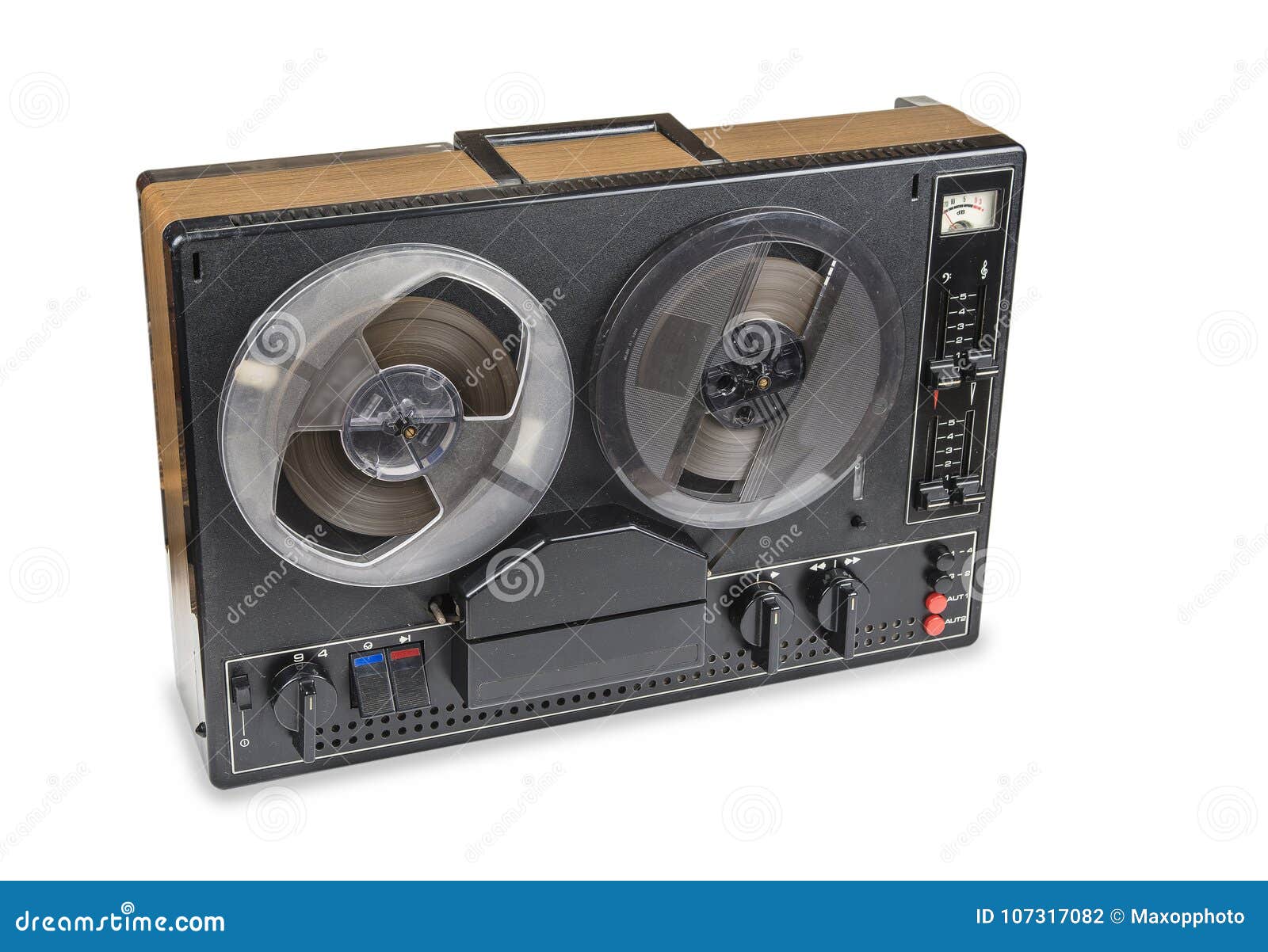 Old Audio Magnetic Tape Recorder Reel To Reel from Seventies. Stock Photo -  Image of entertainment, metal: 107317082