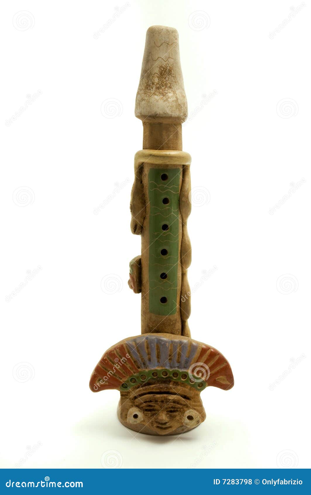 Old Aztec Flute stock photo. Image of handmade, aztec 7283798