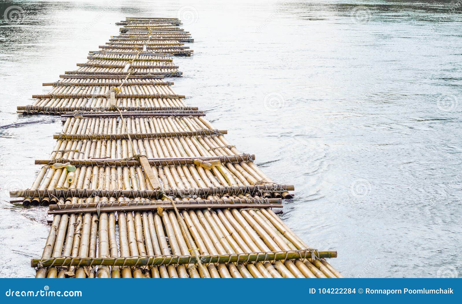 Old Bamboo Raft is Floating on the River in the Thailand Stock Photo Image of bamboo, long