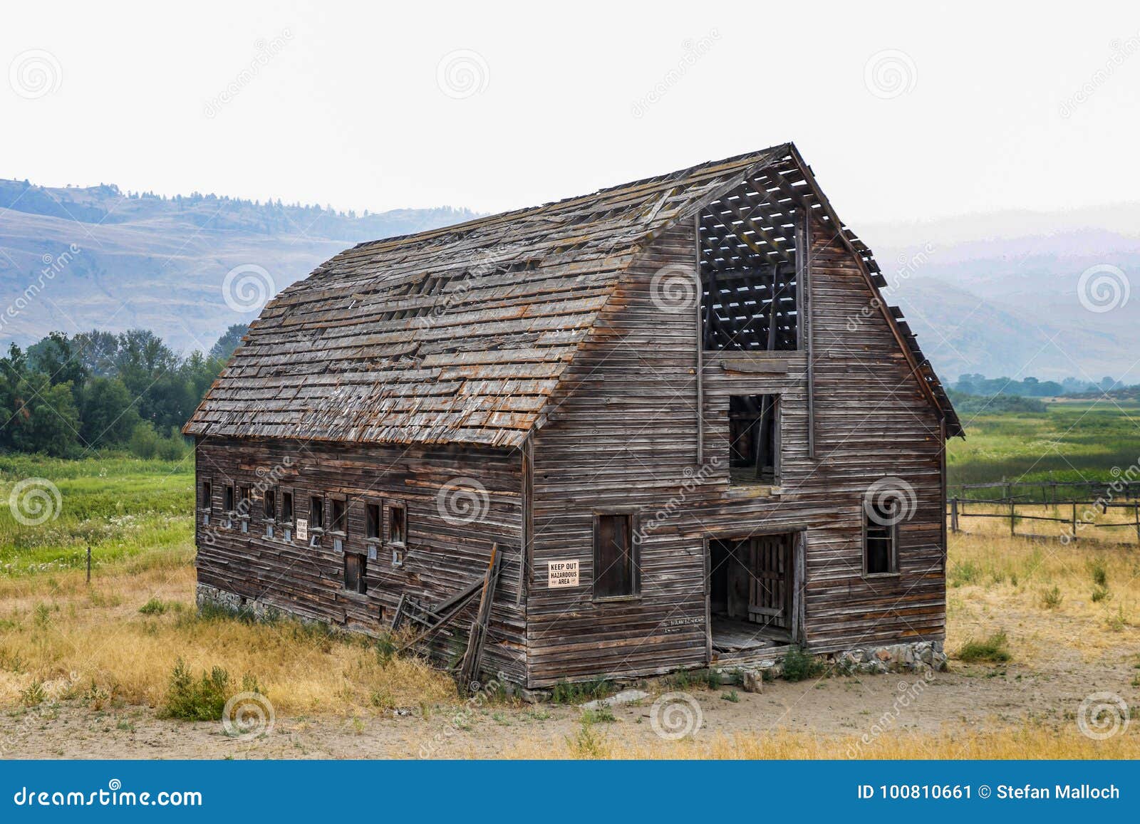 Old Barn in a Field in BC Canada Stock Image Image of broken