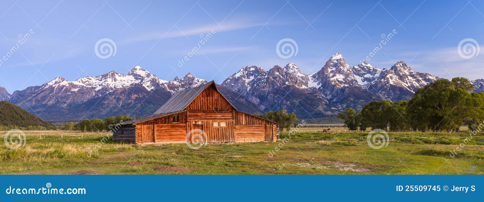 Old Barn and mountains stock image. Image of fence 