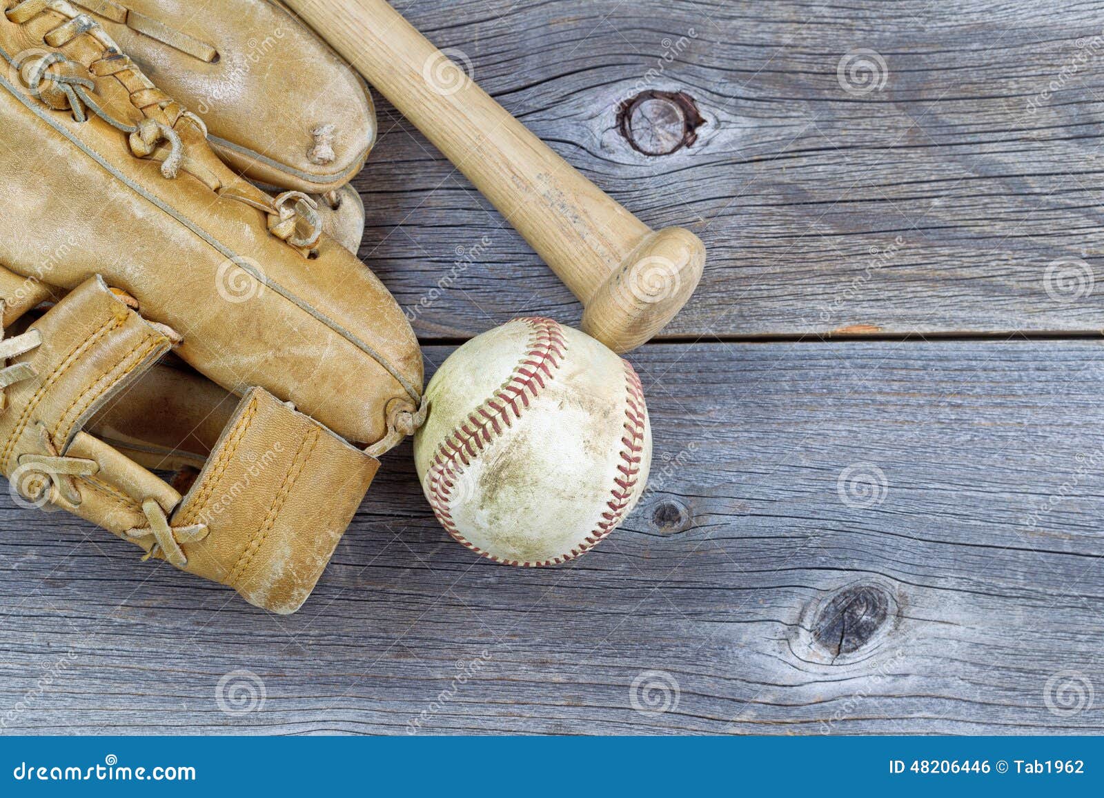 Old Baseball Equipment on Aged Wood Stock Photo Image of glove, wood