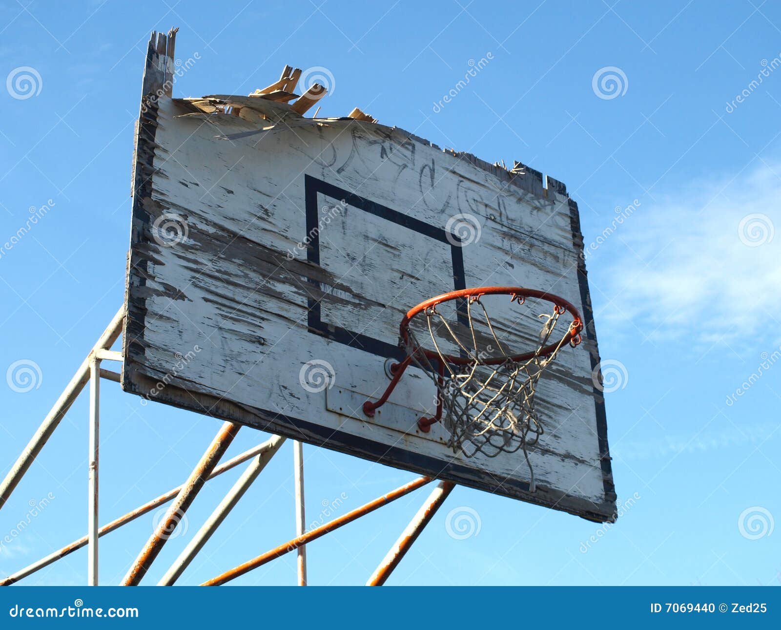 Old basketball hoop stock photo. Image of broken, vintage - 7069440