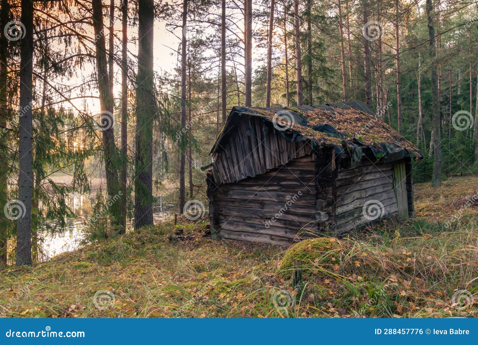An Old Bathhouse on the Shore of the Lake Stock Photo Image of nature