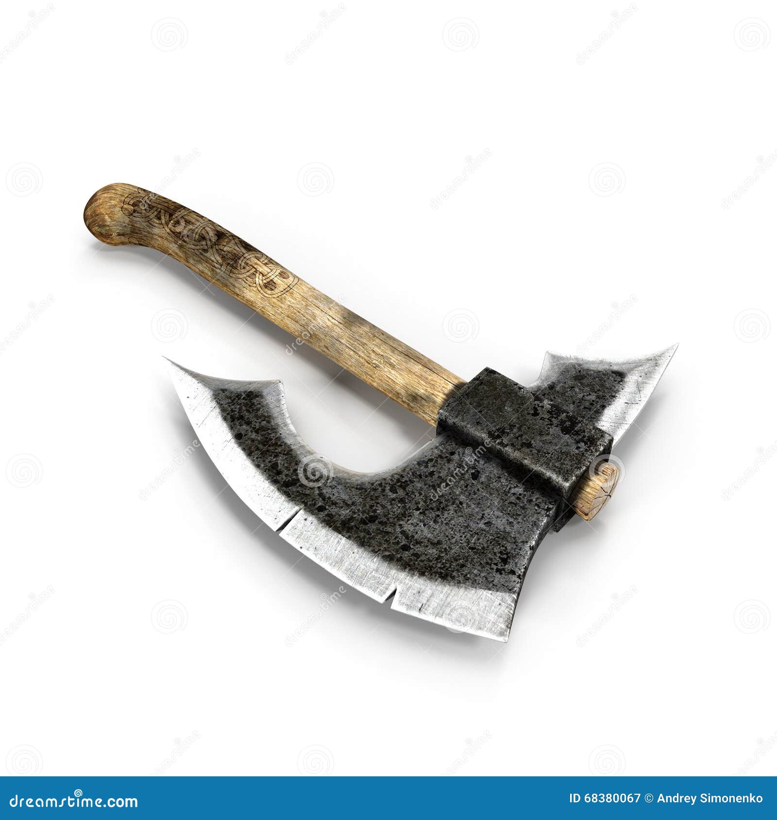 Old Battle axe on white stock image. Image of closeup 68380067