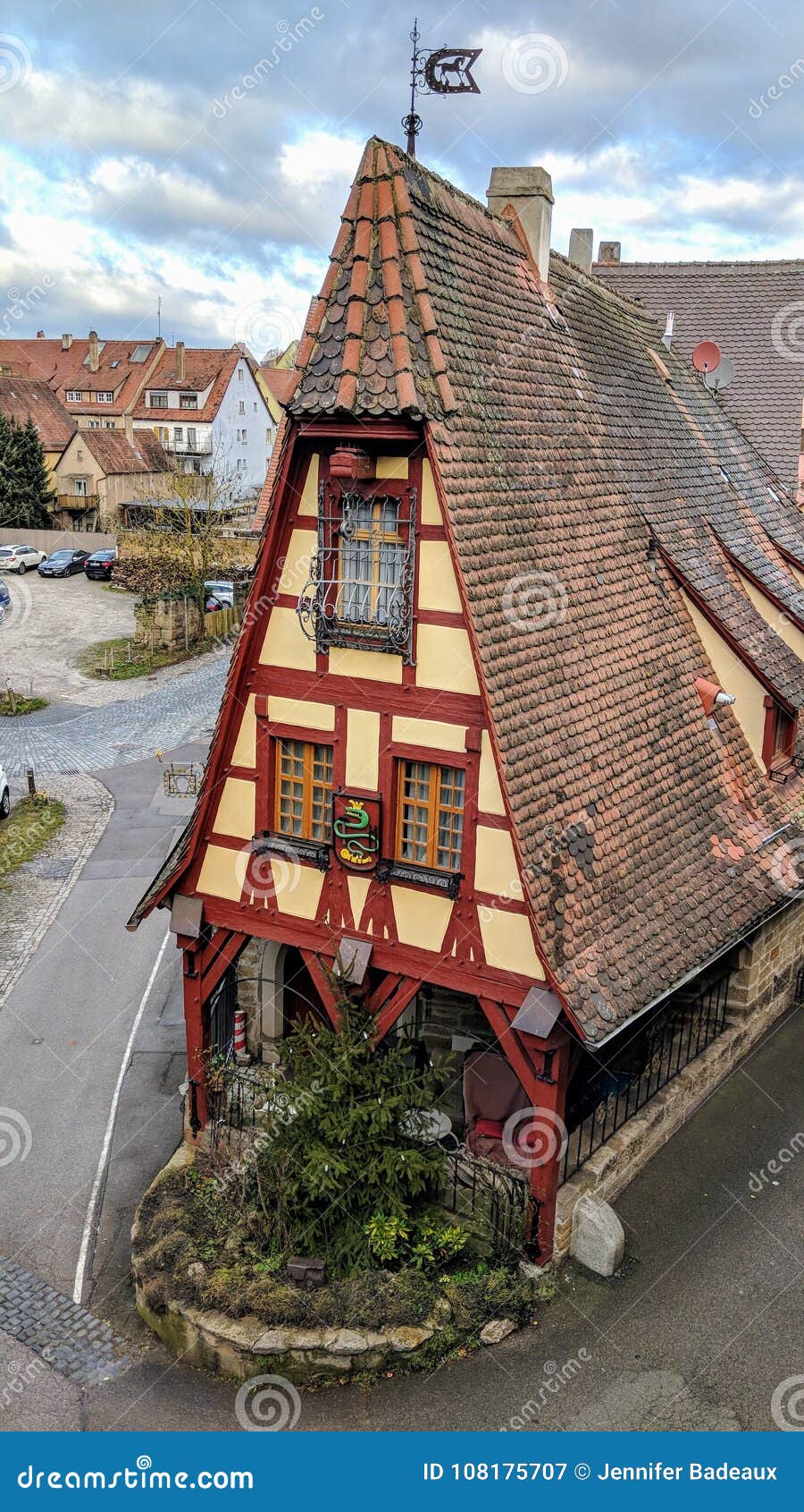 Old Bavarian House in Rothenburg Ob Der Tauber, Germany Editorial