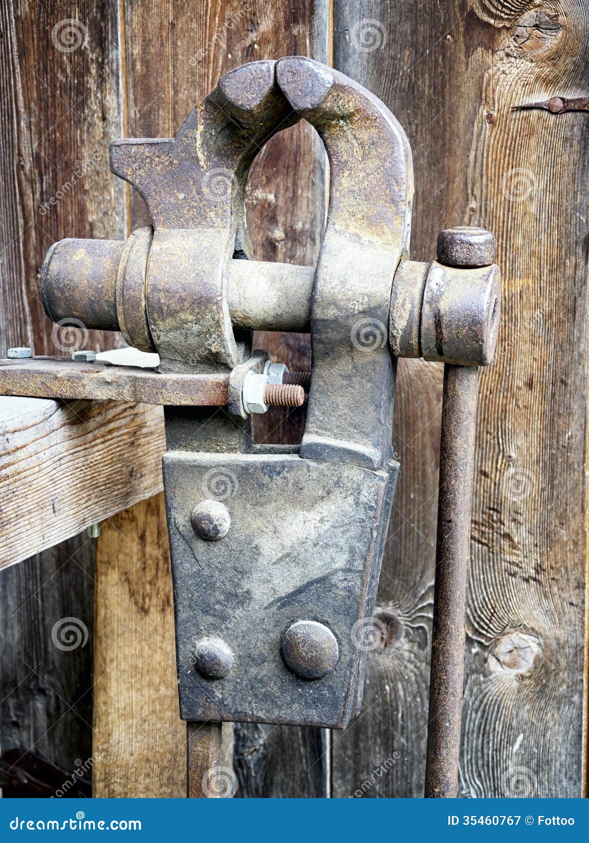 Old bench vise stock image. Image of rusty, brown, antique