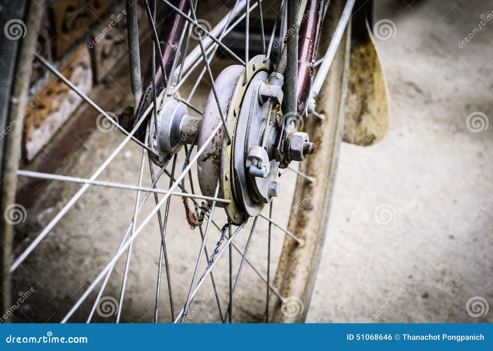 Old bicycle wheel stock photo. Image of flat, assistance 51068646